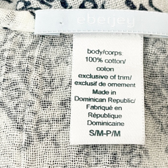 Eberjey Women's White Damask Print Kaftan Tunic Cover Up Size S/M - Picture 8 of 9